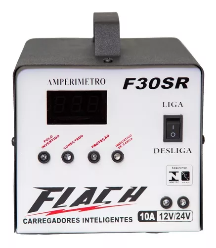 Fonte Flach F30 – 12/24V SR – 10A – Com Auxiliar De Partida