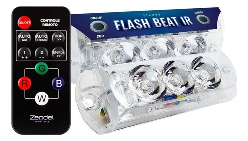 Strobo Zendel RGB Flash Beat Com Controle